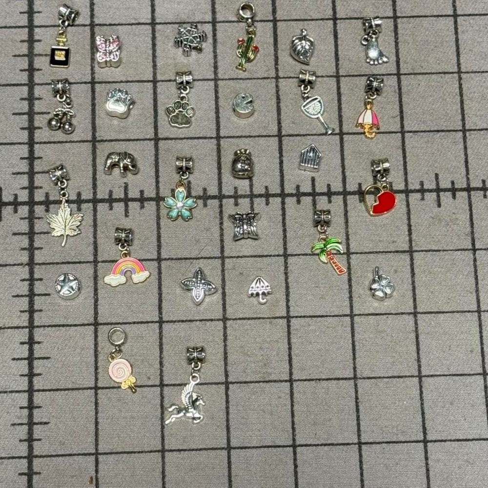 75pc Jewelry Making Bundle | Glass Beads, Letter Cubes, Charms